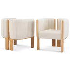 Okak Chaises de salle à manger modernes et élégantes pour cuisine, lot de 2 chaises de salle à manger rembourrées en tissu bouclé.