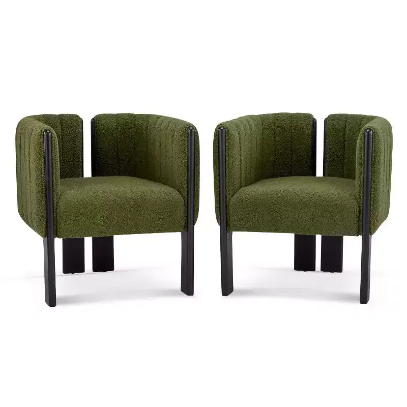 Okak Chaises de salle à manger modernes et élégantes pour cuisine, lot de 2 chaises de salle à manger rembourrées en tissu bouclé.