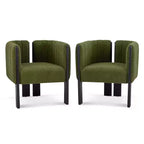 Okak Chaises de salle à manger modernes et élégantes pour cuisine, lot de 2 chaises de salle à manger rembourrées en tissu bouclé.