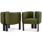 Okak Chaises de salle à manger modernes et élégantes pour cuisine, lot de 2 chaises de salle à manger rembourrées en tissu bouclé.