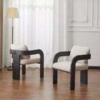 Okak Chaises de salle à manger modernes et élégantes pour cuisine, lot de 2 chaises de salle à manger rembourrées en tissu bouclé.