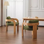 Okak Chaises de salle à manger modernes et élégantes pour cuisine, lot de 2 chaises de salle à manger rembourrées en tissu bouclé.