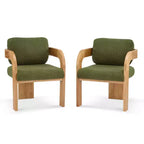 Okak Chaises de salle à manger modernes et élégantes pour cuisine, lot de 2 chaises de salle à manger rembourrées en tissu bouclé.