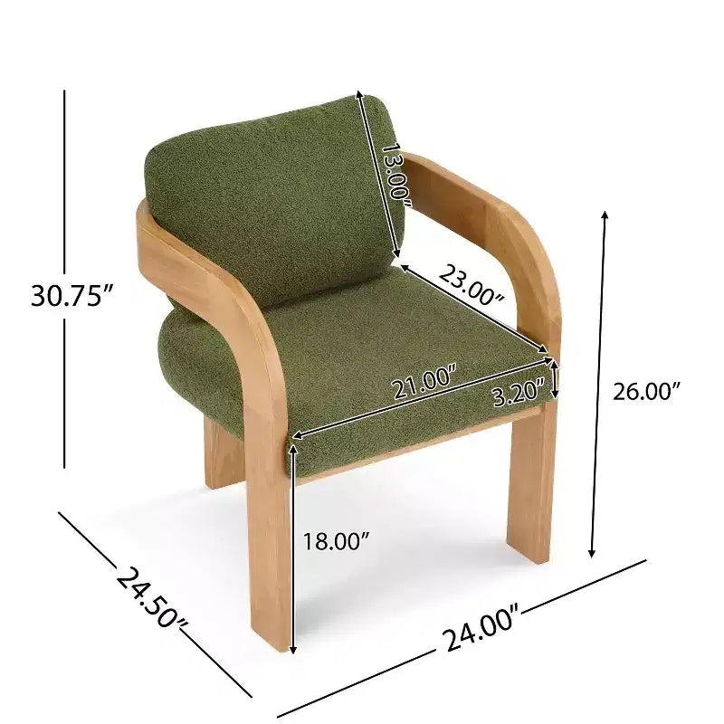 Okak Chaises de salle à manger modernes et élégantes pour cuisine, lot de 2 chaises de salle à manger rembourrées en tissu bouclé.