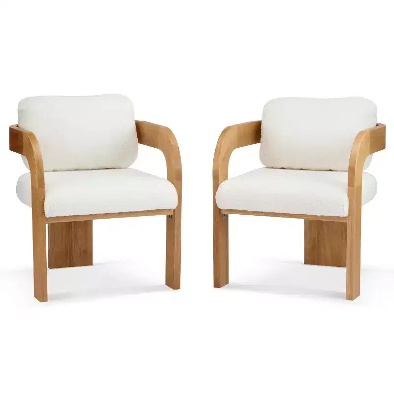 Okak Chaises de salle à manger modernes et élégantes pour cuisine, lot de 2 chaises de salle à manger rembourrées en tissu bouclé.