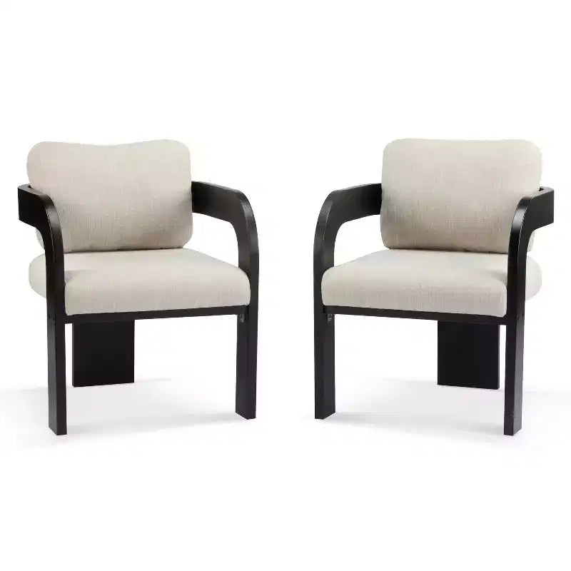 Okak Chaises de salle à manger modernes et élégantes pour cuisine, lot de 2 chaises de salle à manger rembourrées en tissu bouclé.