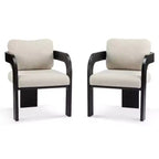 Okak Chaises de salle à manger modernes et élégantes pour cuisine, lot de 2 chaises de salle à manger rembourrées en tissu bouclé.