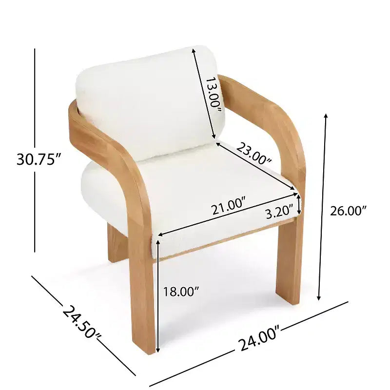 Okak Chaises de salle à manger modernes et élégantes pour cuisine, lot de 2 chaises de salle à manger rembourrées en tissu bouclé.
