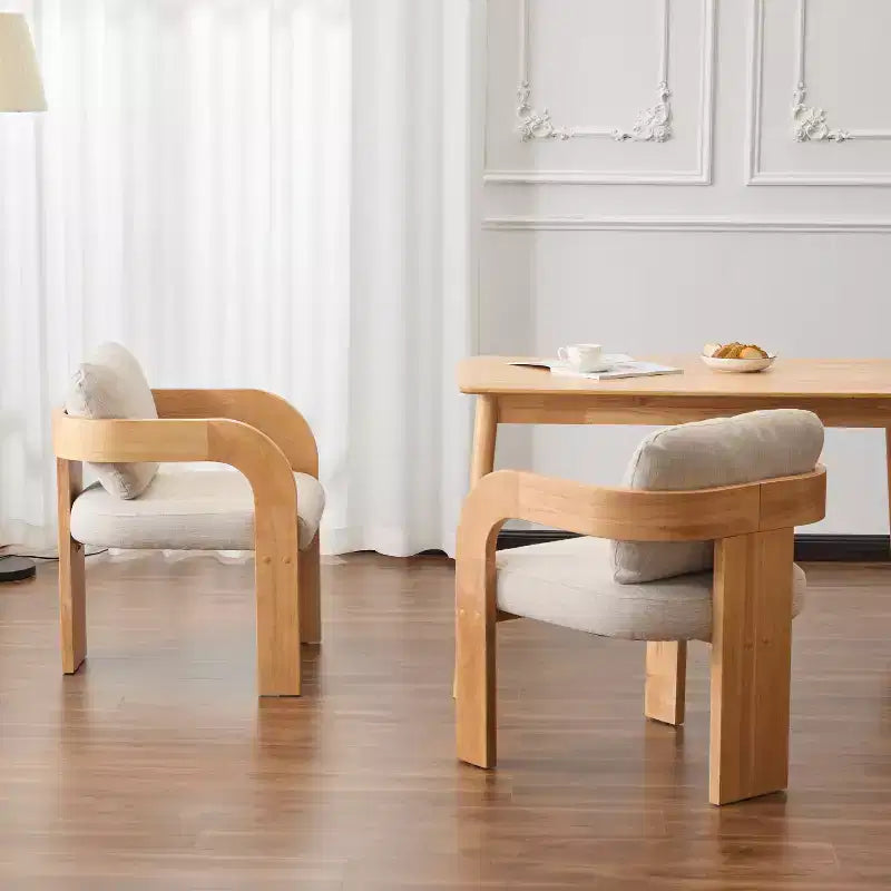 Okak Chaises de salle à manger modernes et élégantes pour cuisine, lot de 2 chaises de salle à manger rembourrées en tissu bouclé.