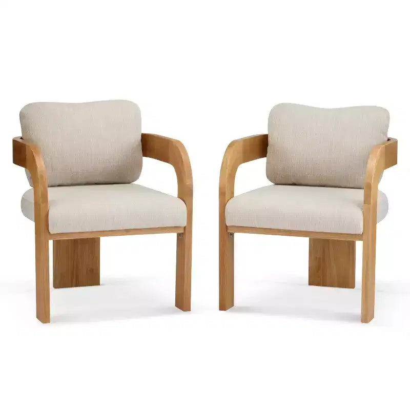 Okak Chaises de salle à manger modernes et élégantes pour cuisine, lot de 2 chaises de salle à manger rembourrées en tissu bouclé.