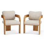 Okak Chaises de salle à manger modernes et élégantes pour cuisine, lot de 2 chaises de salle à manger rembourrées en tissu bouclé.