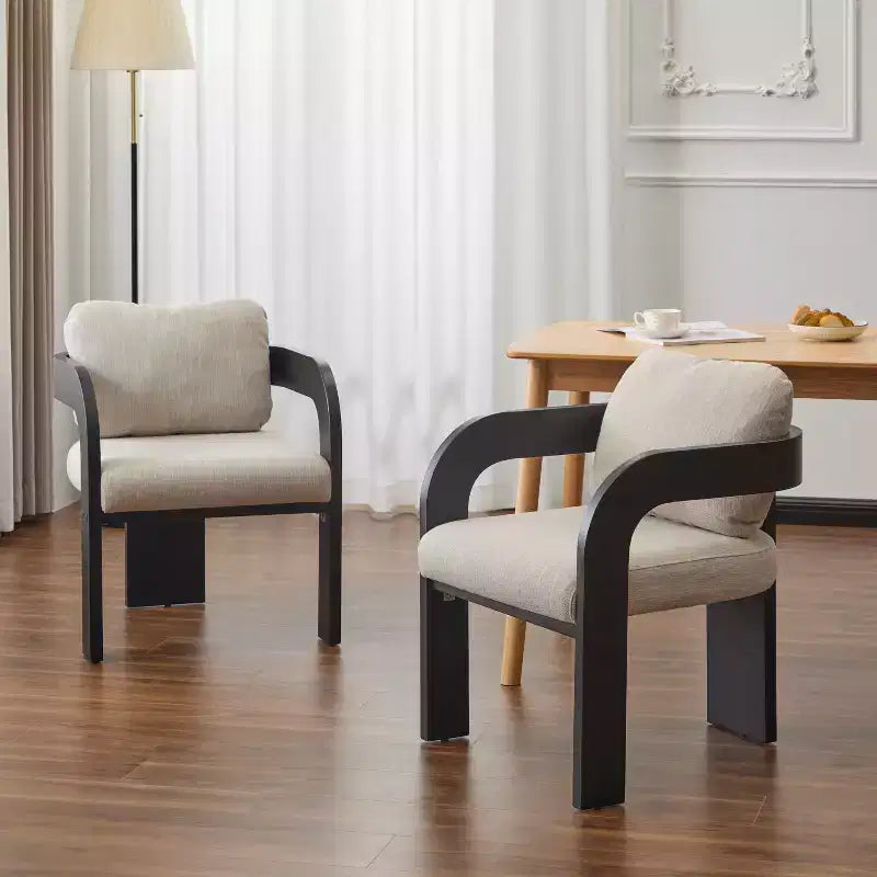 Okak Modern Stylish Design Home Dining Chairs for Kitchen Dining Room,Small Boucle Upholstered Seating Dining Chair Set of 2