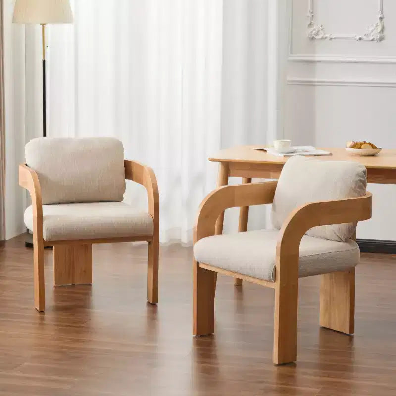 Okak Chaises de salle à manger modernes et élégantes pour cuisine, lot de 2 chaises de salle à manger rembourrées en tissu bouclé.