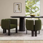 Okak Chaises de salle à manger modernes et élégantes pour cuisine, lot de 2 chaises de salle à manger rembourrées en tissu bouclé.