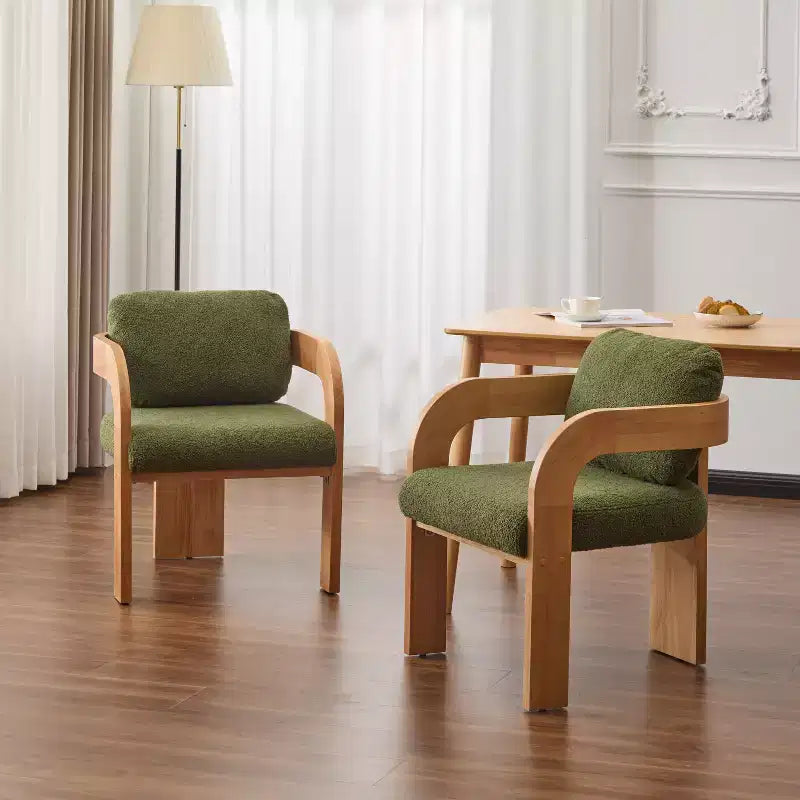 Okak Chaises de salle à manger modernes et élégantes pour cuisine, lot de 2 chaises de salle à manger rembourrées en tissu bouclé.