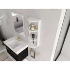 Étagères d'angle de salle de bain à 3 niveaux, support de rangement mural 12 avec étagères pour sèche-cheveux, organisateur d'armoire latérale, étagère d'angle en bois pour la décoration des petits espaces