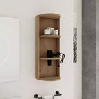 Étagères d'angle de salle de bain à 3 niveaux, support de rangement mural 12 avec étagères pour sèche-cheveux, organisateur d'armoire latérale, étagère d'angle en bois pour la décoration des petits espaces
