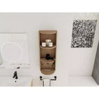 Étagères d'angle de salle de bain à 3 niveaux, support de rangement mural 12 avec étagères pour sèche-cheveux, organisateur d'armoire latérale, étagère d'angle en bois pour la décoration des petits espaces