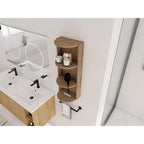 Étagères d'angle de salle de bain à 3 niveaux, support de rangement mural 12 avec étagères pour sèche-cheveux, organisateur d'armoire latérale, étagère d'angle en bois pour la décoration des petits espaces