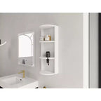 Étagères d'angle de salle de bain à 3 niveaux, support de rangement mural 12 avec étagères pour sèche-cheveux, organisateur d'armoire latérale, étagère d'angle en bois pour la décoration des petits espaces