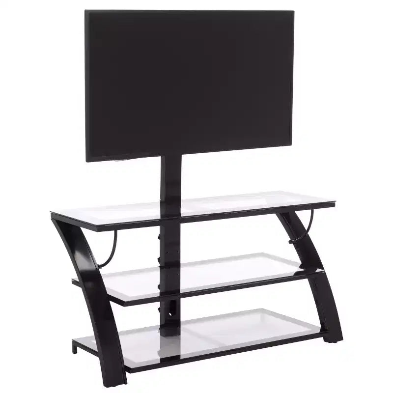 Meuble télé multimédia à panneau plat 3-en-1 Aiden - Noir - SEI