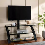 Meuble télé multimédia à panneau plat 3-en-1 Aiden - Noir - SEI