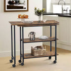FurnitureR Desserte de cuisine rotative avec roues verrouillables, 3 étagères de rangement, table d'appoint réglable à 360° pour salon, bureau, petits espaces