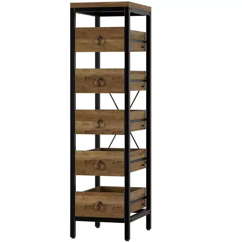 Organisateur de cuisine à 5 niveaux avec tiroirs coulissants, étagère de rangement étroite pour garde-manger et collations pour appartement, salle de bain