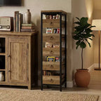 Organisateur de cuisine à 5 niveaux avec tiroirs coulissants, étagère de rangement étroite pour garde-manger et collations pour appartement, salle de bain