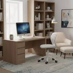 Chaise de bureau sans accoudoirs FurnitureR avec roulettes, chaise d'étude/d'ordinateur compacte réglable en hauteur, pivotante et respirante, grise