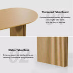 PexFix Grande Table à Manger Ovale 79 places 4-6 Table de Cuisine Moderne Style Ferme avec Base à Lattes en Bois pour Maison Salon Cuisine Bar Naturel