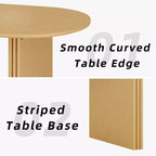 PexFix Grande Table à Manger Ovale 79 places 4-6 Table de Cuisine Moderne Style Ferme avec Base à Lattes en Bois pour Maison Salon Cuisine Bar Naturel