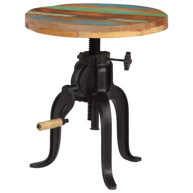 Table d'appoint En bois massif recyclé et fer forgé laqué, dimensions variables