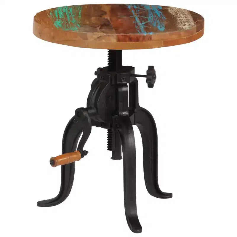 Table d'appoint En bois massif recyclé et fer forgé laqué, dimensions variables