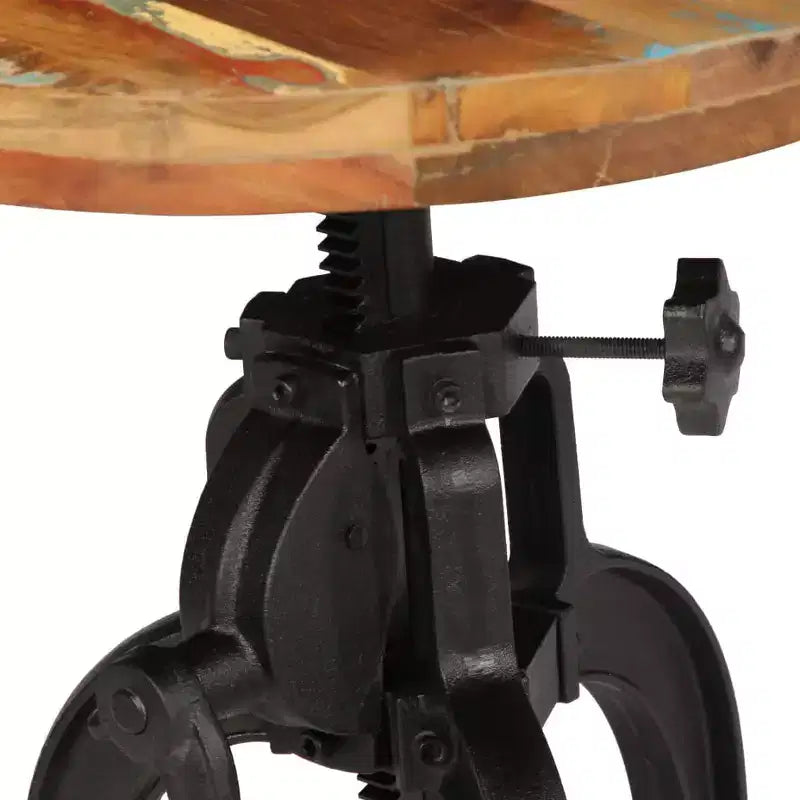 Table d'appoint En bois massif recyclé et fer forgé laqué, dimensions variables
