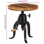 Table d'appoint En bois massif recyclé et fer forgé laqué, dimensions variables