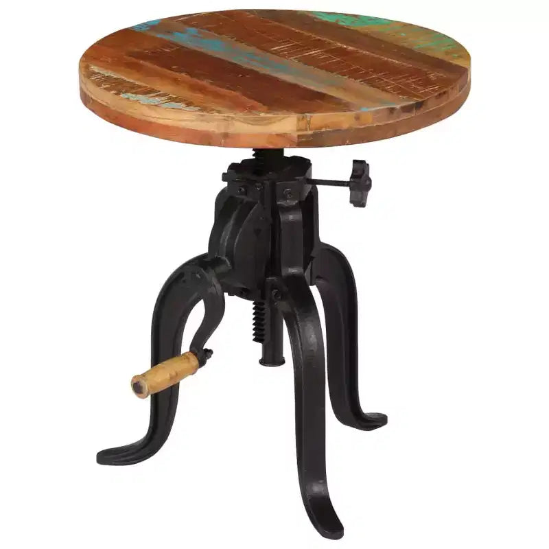Table d'appoint En bois massif recyclé et fer forgé laqué, dimensions variables