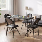 Table pliante, Bureaux de jeu, Tables pliantes robustes en cuir PU, Bureau de travail moderne et simple pour la maison et le bureau, Bureau de jeu
