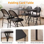 Table pliante, Bureaux de jeu, Tables pliantes robustes en cuir PU, Bureau de travail moderne et simple pour la maison et le bureau, Bureau de jeu