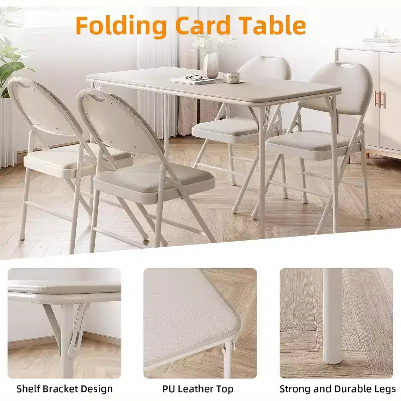 Table pliante, Bureaux de jeu, Tables pliantes robustes en cuir PU, Bureau de travail moderne et simple pour la maison et le bureau, Bureau de jeu
