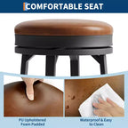 Tabourets de bar ronds sans dossier pivotants GustoWave 30'' (lot de 2), revêtement en cuir PU, cadre en métal et repose-pieds pour îlot de cuisine