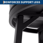 Tabourets de bar ronds sans dossier pivotants GustoWave 30'' (lot de 2), revêtement en cuir PU, cadre en métal et repose-pieds pour îlot de cuisine