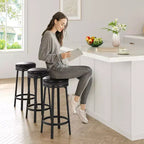 Tabourets de bar ronds sans dossier pivotants GustoWave 30'' (lot de 2), revêtement en cuir PU, cadre en métal et repose-pieds pour îlot de cuisine