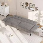 Canapé-lit convertible 89, Canapé-lit moderne en chenille, Canapé-lit futon avec dossier et accoudoirs réglables, Canapé-lit deux places pour le salon
