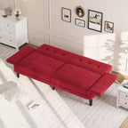 Canapé-lit convertible 89, Canapé-lit moderne en chenille, Canapé-lit futon avec dossier et accoudoirs réglables, Canapé-lit deux places pour le salon