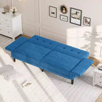Canapé-lit convertible 89, Canapé-lit moderne en chenille, Canapé-lit futon avec dossier et accoudoirs réglables, Canapé-lit deux places pour le salon