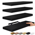 Sorbus 24 x 9 Inch 4 Pack Wall Mounted Floating Wood Shelves - for Bedroom, Kitchen, Living Room, Bathroom