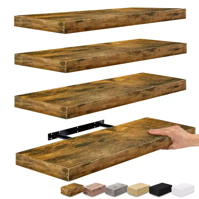 Sorbus Lot de 4 étagères murales flottantes en bois de 61 x 22,9 cm - Pour chambre, cuisine, salon, salle de bain