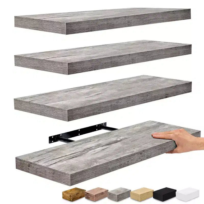Sorbus Lot de 4 étagères murales flottantes en bois de 61 x 22,9 cm - Pour chambre, cuisine, salon, salle de bain