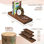 Sorbus Lot de 2 étagères murales flottantes en bois massif de 40,6 cm – pour la décoration de salle de bain, livres, chambre et salon